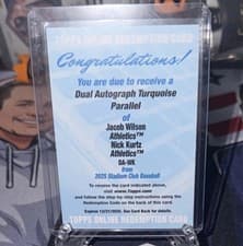 2025 Stadium Club Dual Autographs Nick Kurtz/Jacob Wilson #DA-WK card