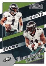 A. J. Brown, Jalen Hurts 2022 Panini Contenders Touchdown Tandems card