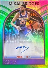 2025-26 NBA Hoops 1989 Hoops Signatures Mikal Bridges #89S-MB card