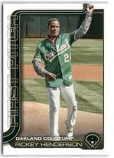2025 Topps 2024 First Pitch Series Two Rickey Henderson #FP2-3 card