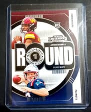 Drake Maye / Jayden Daniels 2024 Panini Contenders Round Numbers card