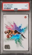 Trae Young 2021 Panini Spectra Color Blast card
