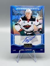Kirill Kaprizov 2024-25 O-Pee-Chee Platinum Blue Rainbow Autographs card