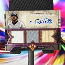 2025 Topps Museum Collection Single Player Signature Swatches Triple Relic Autographs Gary Sheffield #SPTRA-GS card