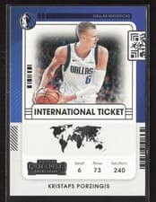 Kristaps Porzingis 2021 Panini Contenders International Ticket card
