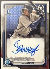 2024 Bowman Sapphire Edition Autographs John Cruz #BSPA-JCZ card