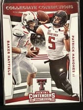 Baker Mayfield, Patrick Mahomes II 2020 Panini Contenders Draft Picks Collegiate Connections card