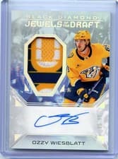 2025-26 Upper Deck Black Diamond Jewels of the Draft Rookies Auto Patch Ozzy Wiesblatt #JD-OW card