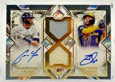 2025 Topps Diamond Icons Dual Player Autographed Relics Jackson Chourio/Christian Yelich #DPAR-YC
