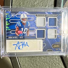 2024 Panini Absolute Rookie Premiere Materials Autographs Adonai Mitchell #RPMA-AML card