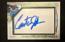 2025 Panini Boys of Summer Jumbo Acetate Signatures Carter Johnson #26 card