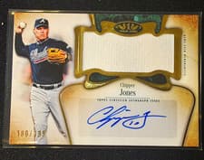2026 Topps Tier One Autographed Tier One Jumbo Relics Chipper Jones #AT1JR-CJ card