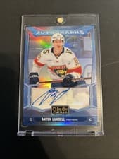 Anton Lundell 2024-25 O-Pee-Chee Platinum Blue Rainbow Autographs card