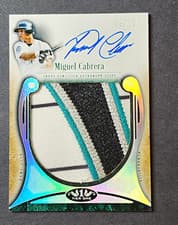 2026 Topps Tier One Autographed Prodigious Patches Miguel Cabrera #APP-MC card