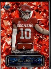 2025 Bowman University Chrome Sapphire Sapphire Selections John Mateer #SS-17 card