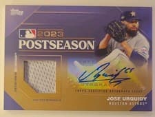 Jose Urquidy 2024 Topps Postseason Performance Autograph Relic card