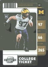 Aidan Hutchinson 2022 Panini Chronicles Draft Picks Contenders Optic card