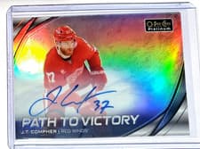2025-26 O-Pee-Chee Platinum Path to Victory Rainbow Auto J.T. Compher #PV-10 card