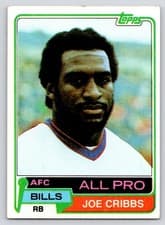 Joe Cribbs 1981 Topps card