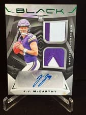 2024 Panini Black Rookie Patch Autographs J.J. McCarthy #202 card