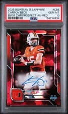 2025 Bowman University Chrome Sapphire Chrome Prospect Autographs Carson Beck #BCA-CBE card