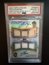 2025 Topps Sterling Dual Autographed Relics Christian Yelich / Jackson Chourio #TSSD-YC card