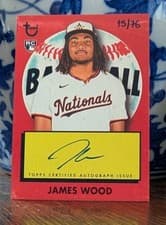 2025 Topps Heritage Wax Pack Autographs James Wood #WPA-JW card