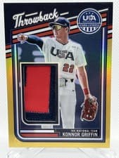 Konnor Griffin 2026 Panini Stars and Stripes Prizm USA Throwback Materials card