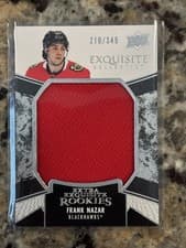 Frank Nazar 2024-25 Upper Deck Black Diamond Exquisite Collection Extra Exquisite Rookie Jersey card