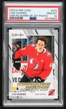Luke Hughes 2023 O-Pee-Chee Pregame Warm-Up Jersey Photo card