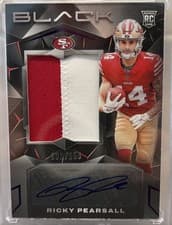 2024 Panini Black Rookie Patch Autographs Ricky Pearsall #208 card