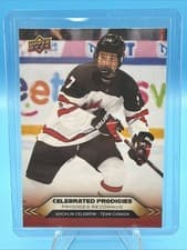 2025-26 Tim Hortons Team Canada Olympic Hockey Celebrated Prodigies Macklin Celebrini #CP-5 card