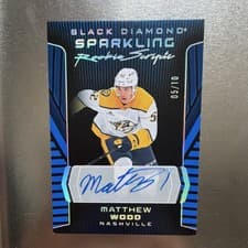 2025-26 Upper Deck Black Diamond Sparkling Rookie Scripts Matthew Wood #SRS-MW card