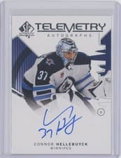2024-25 SP Authentic Telemetry Autographs Connor Hellebuyck #T-CH card