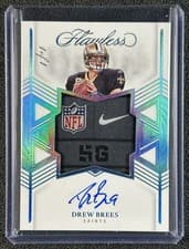 2025 Panini Flawless Patch Autographs Drew Brees #6 card