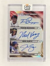 Travis Bazzana / Jac Caglianone / Nick Kurtz 2024 Bowman's Best Triple Autographs card
