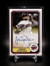 Johan Santana 2025 Topps Archives 1987 Topps Boardwalk and Baseball Autographs card
