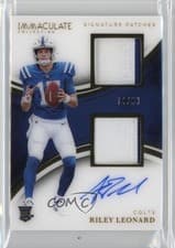 2025 Panini Flawless Rookie Patch Autographs Riley Leonard #14 card