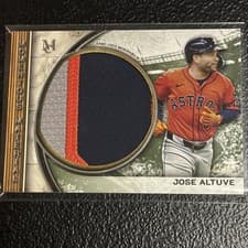 2024 Topps Museum Collection Momentous Material Jumbo Patch Autographs Jose Altuve #MMJPA-JA card
