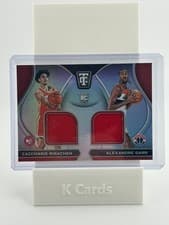2024-25 Panini Totally Certified Rookie Dual Swatches Alexandre Sarr/Zaccharie Risacher #RDS-ZRA card