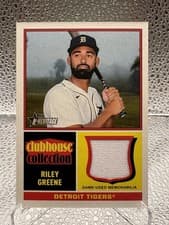 2026 Topps Heritage Clubhouse Collection Relics Riley Greene #CCR-RG card