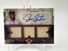 2025 Topps Museum Collection Single Player Signature Swatches Triple Relic Autographs Joe Carter #SPTRA-JCA card