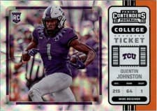Quentin Johnston 2023 Panini Chronicles Draft Picks Contenders College Ticket card