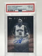 2025-26 Topps Midnight Midnight Sun Signatures Vince Carter #MS-VC card