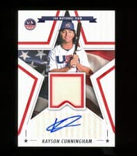 2025 Panini Stars & Stripes USA Materials Kayson Cunningham #USA-KC card