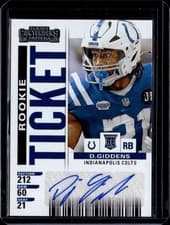 2025 Panini Select Contenders Rookie Ticket RPS DJ Giddens #13 card