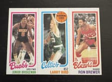 Junior Bridgeman / Larry Bird / Ron Brewer #31 / 146 / 198 1980 Topps card