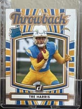 2025 Donruss Rated Rookie Throwback Tre Harris #34 card