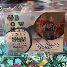 2024-25 Bowman University Chrome Eye Test Autographs Isaiah Evans #ETA-IE card