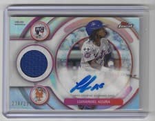 2025 Finest Rookie Autograph Relics Luisangel Acuña #RAJR-LA card